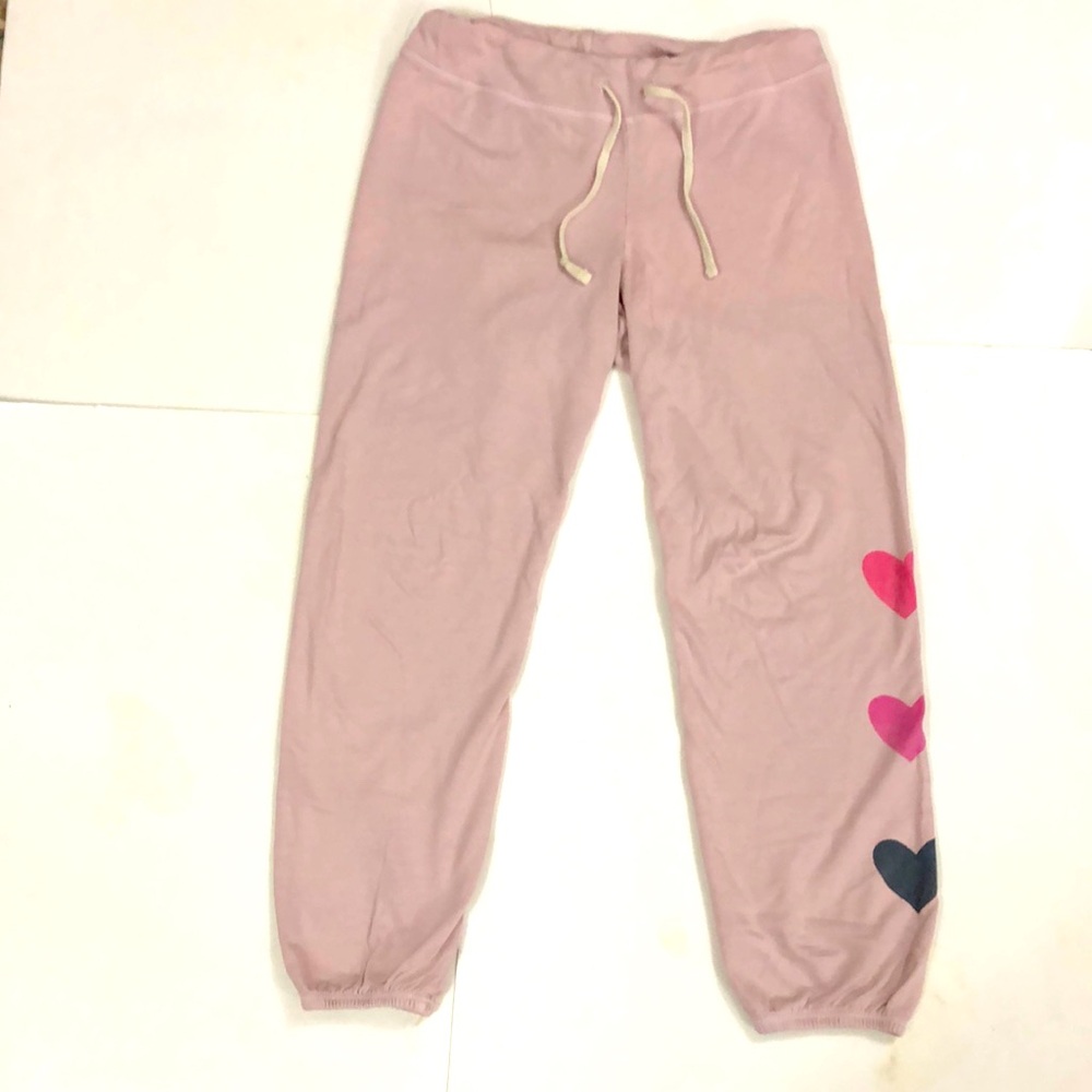 Sundry 1 Joggers Pink Heart 🩷 Graphics Drawstring Excellent Condition